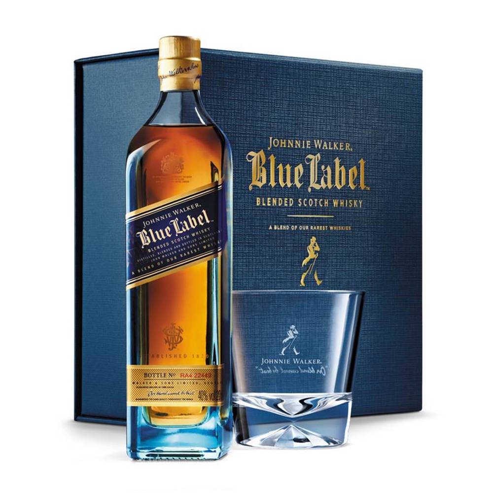 J. walker Whisky johnnie walker blue label 200 ml con vaso