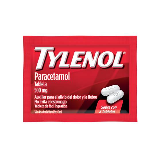 Tylenol paracetamol tabletas 500 mg (2 piezas)