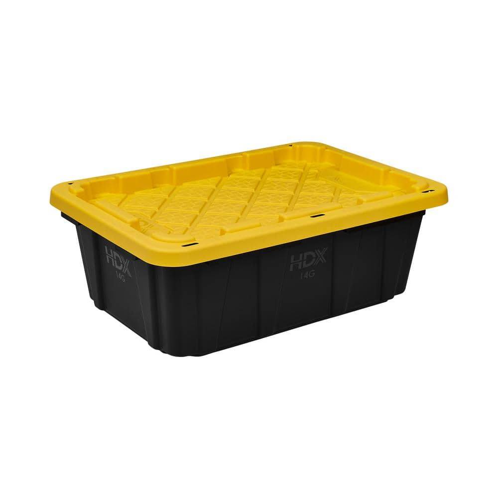 HDX Tough Storage Tote, Yellow - Black