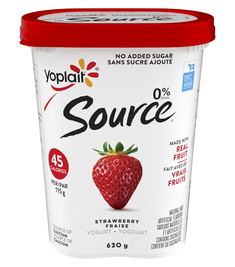 Yoplait Source Flavored Yogurt 0% M.f., Strawberry (630 g)