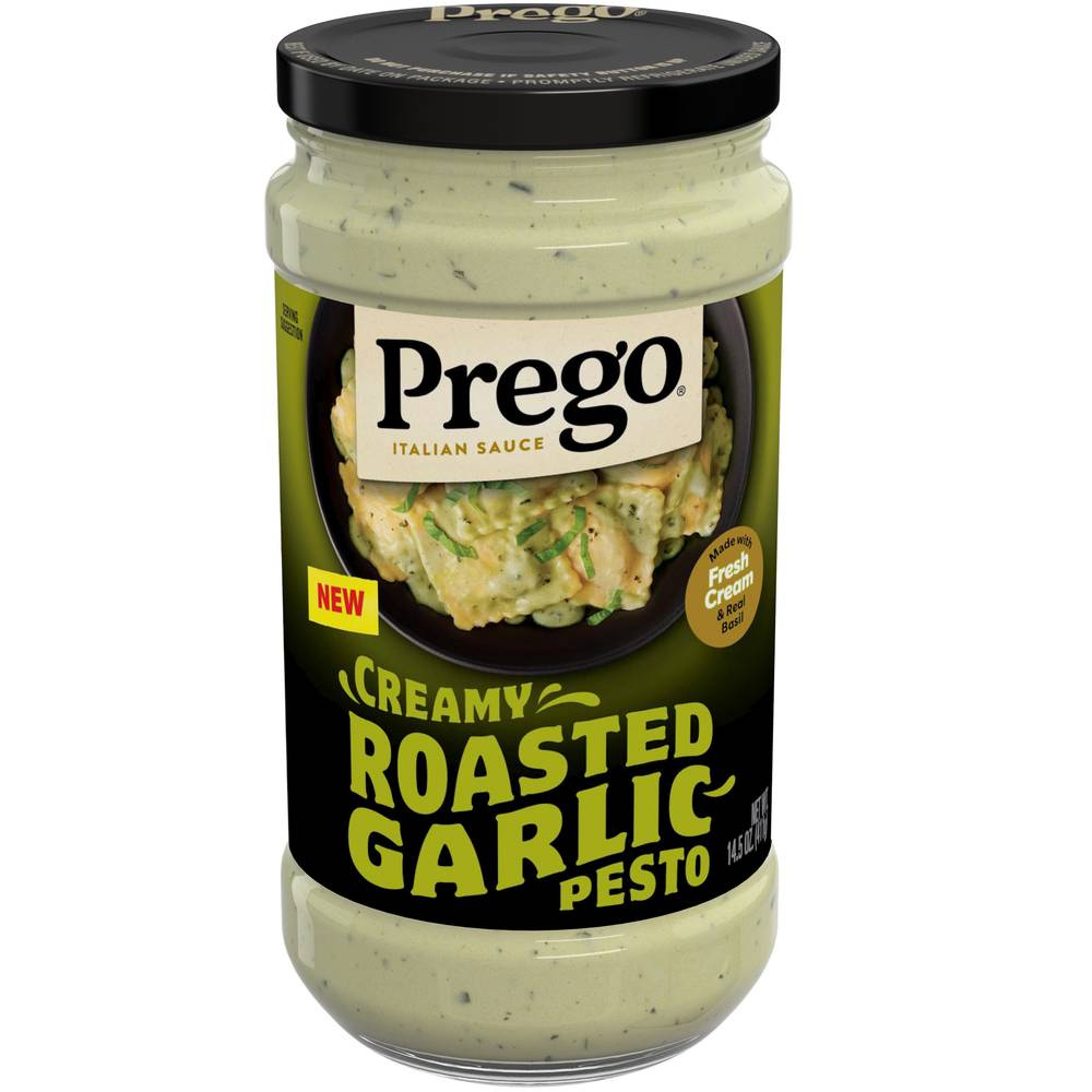 Prego Creamy Pesto Italian Sauce, Roasted Garlic (14.5 oz)