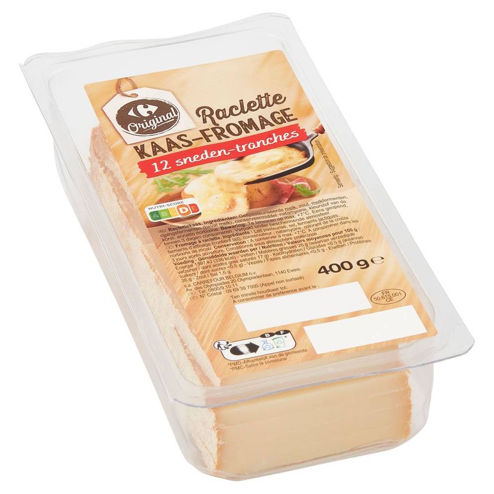 Carrefour Original Raclette Fromage 12 Tranches 400 g