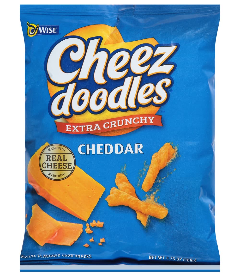 Cheez Doodles Wise Extra Crunchy Corn Snacks, Cheddar (3.75 oz)