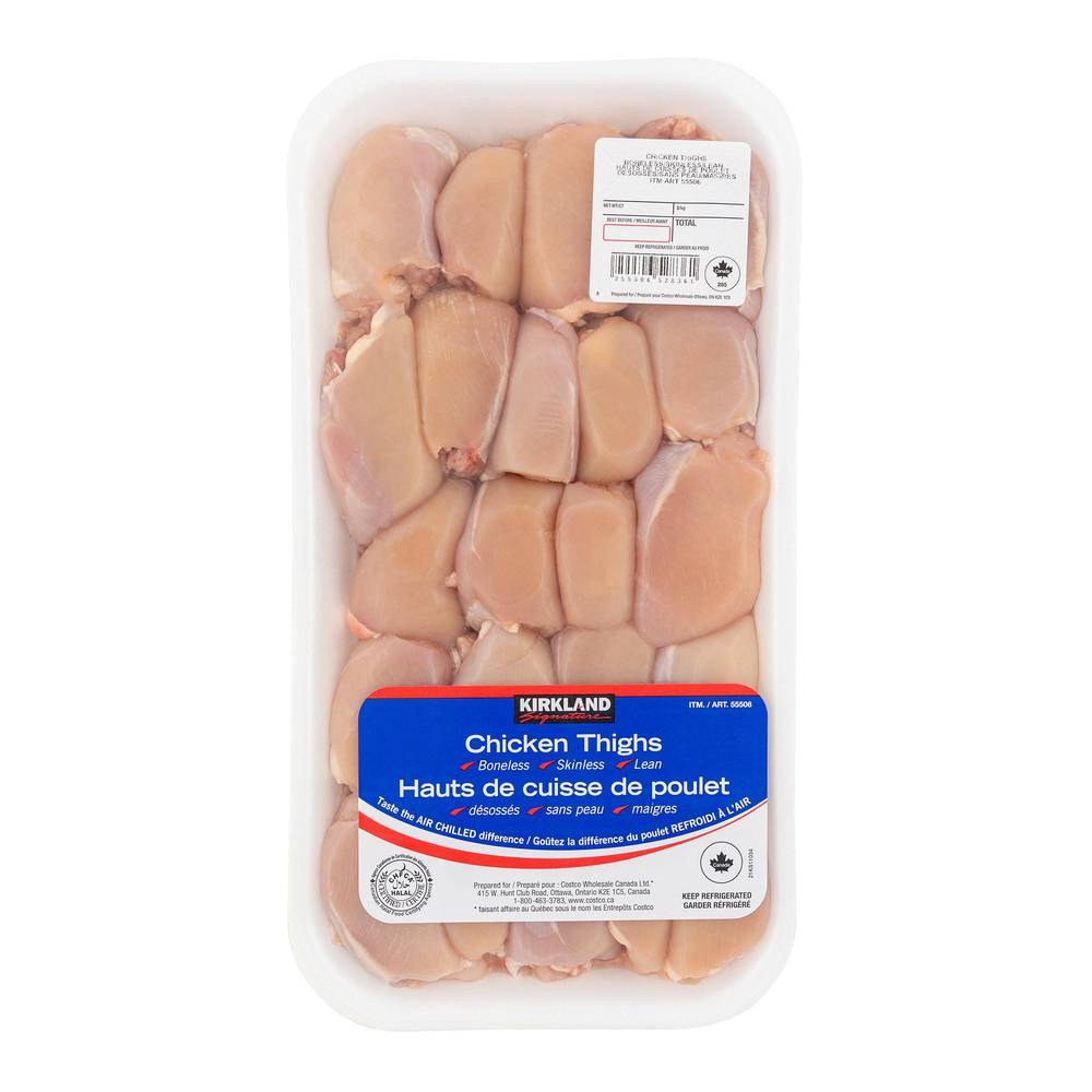 Ks Halal Chicken Thighs Boneless Skinless