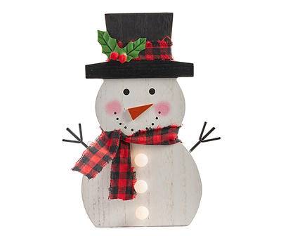 Wood Snowman LED Tabletop Decor