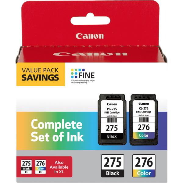 Canon Pg-275/Cl-276 Ink Cartridge, XL, Black-Color (2 ct)