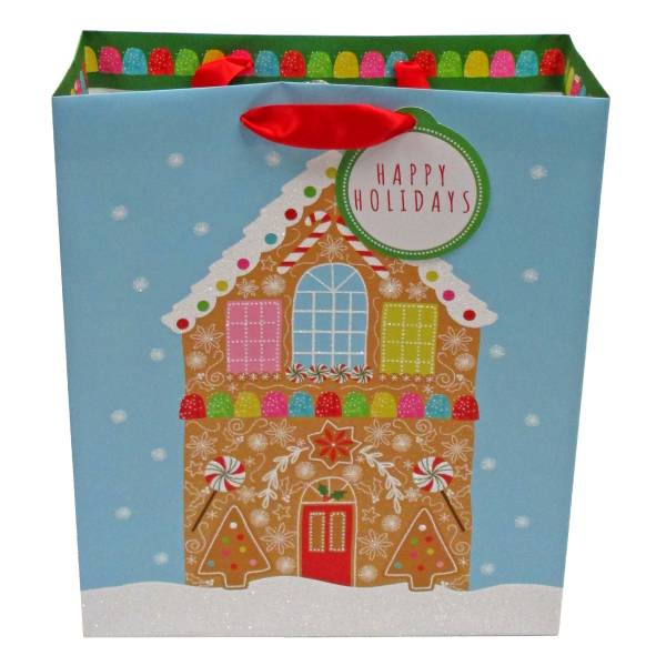 Happy Holidays Jeanmarie Creations Christmas Gift Bag, Large, Multicolor