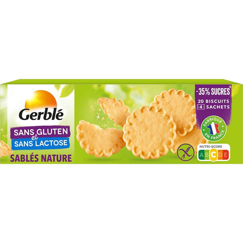 Gerblé - Biscuits sablés nature sans gluten (20 pièces)