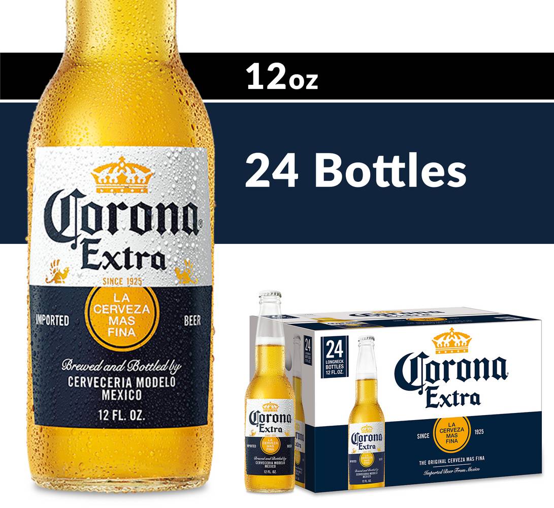 Corona Extra Mexican Lager Beer (24 x 12 fl oz)