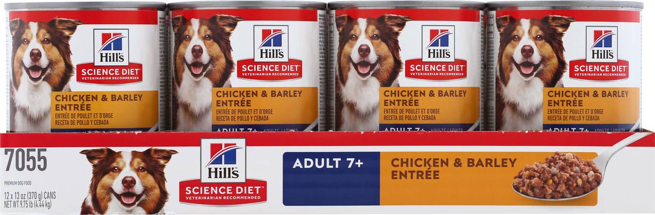 Hill's Science Diet Adult 7+ Chicken & Barley Entree Canned Dog Food ...