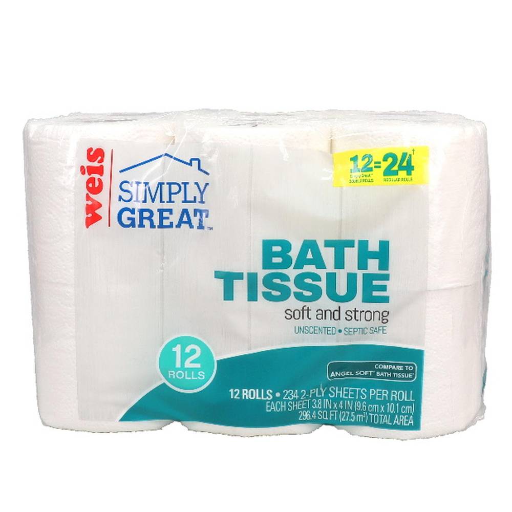 Weis Simply Great Bath Tissue Double Rolls (12 ct)