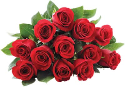 Rose Flower Bouquet, Red (12 ct)