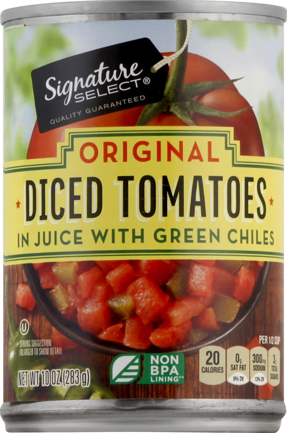 Signature Select Original Diced Tomatoes in Juice With Green Chillies (10 oz)