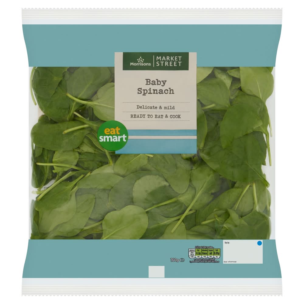 Morrisons The Greengrocer's on Market Street Delicate & Mild Baby Spinach (160g)