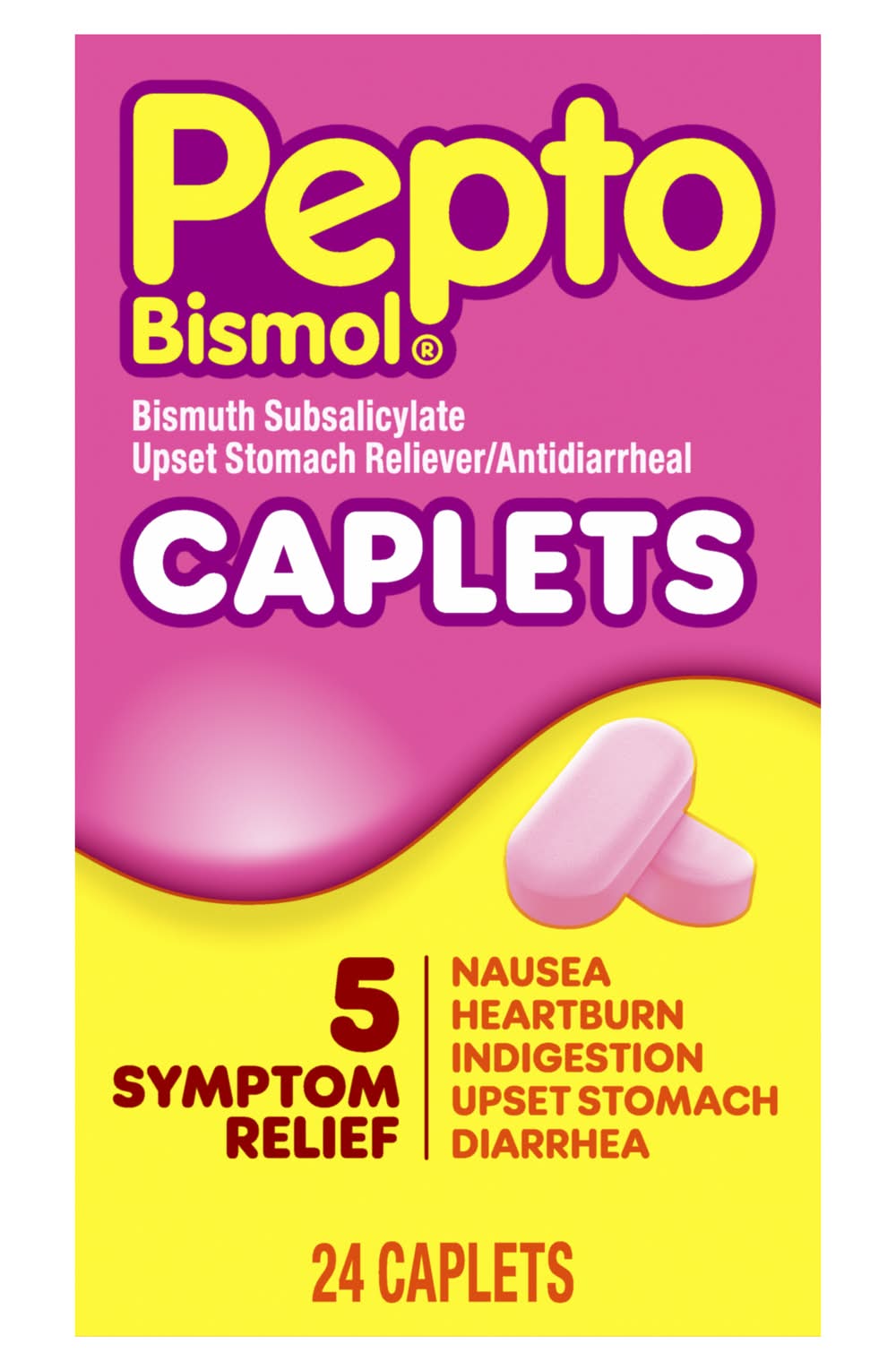Pepto-Bismol Bismuth Subsalicylate Upset Stomach Reliever Antidiarrheal (1.6 oz, 24 ct)