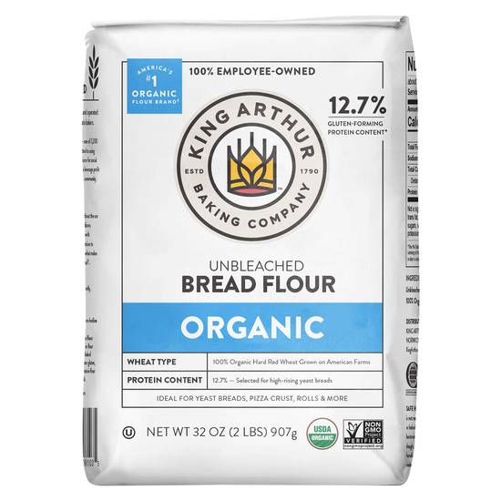 King Arthur Organic Unbleached Bread Flour (2 lbs)