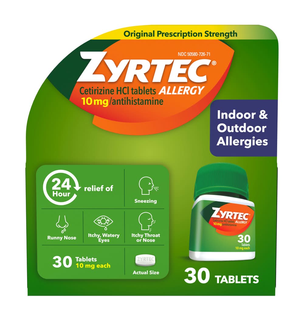 Zyrtec 24 Hour Allergy Relief Tablets (30 ct)