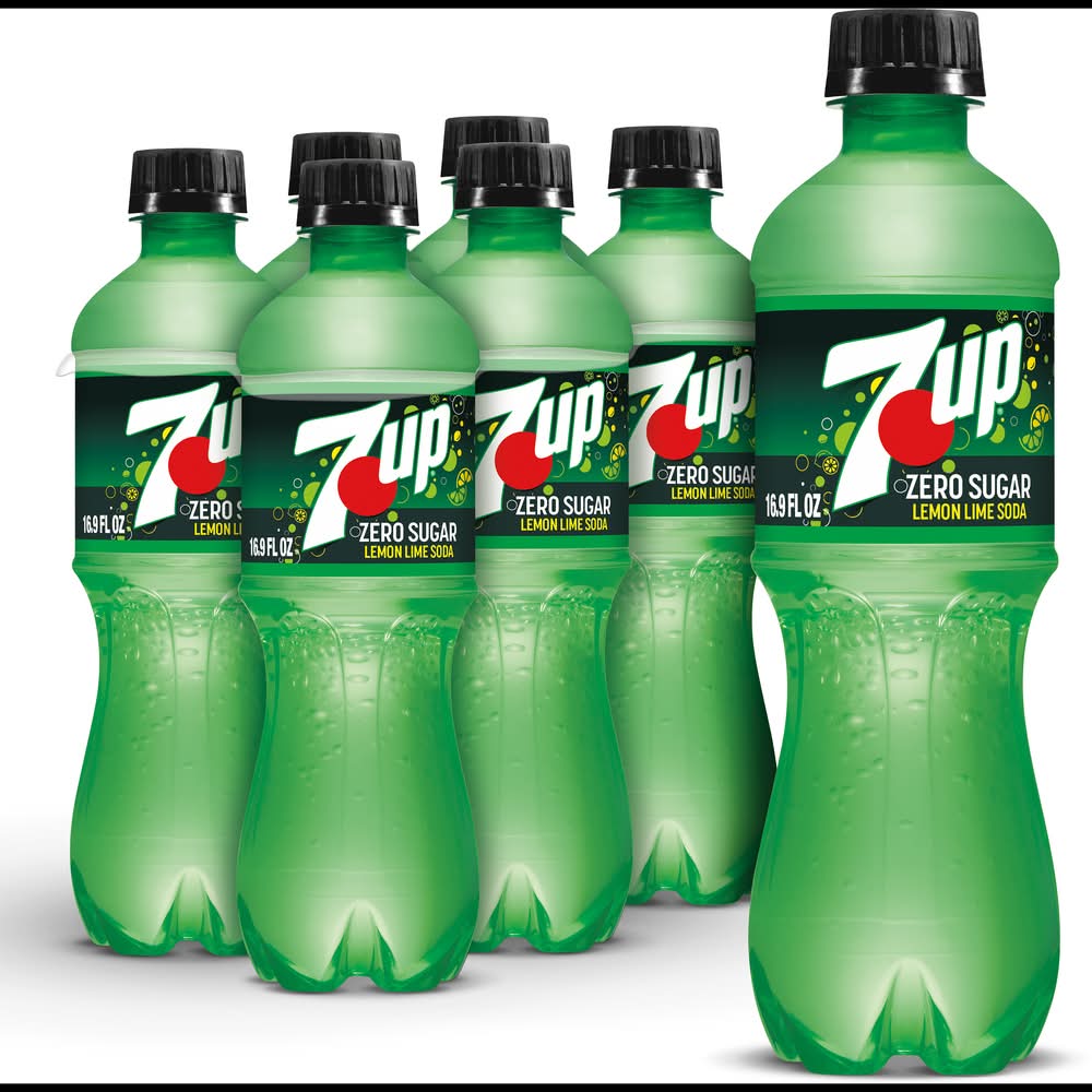 7UP Zero Sugar Soda, Lemon Lime (6 x 16.9 fl oz)