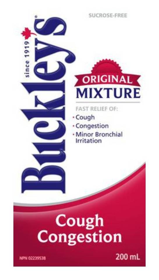 Buckley's sirop toux et congestion mélange original - original mixture cough congestion syrup (200 ml)