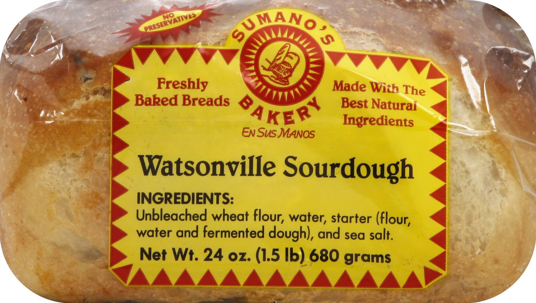 Sumano's Bakery Watsonville Sourdough Loaf Bread (1.5 lbs)