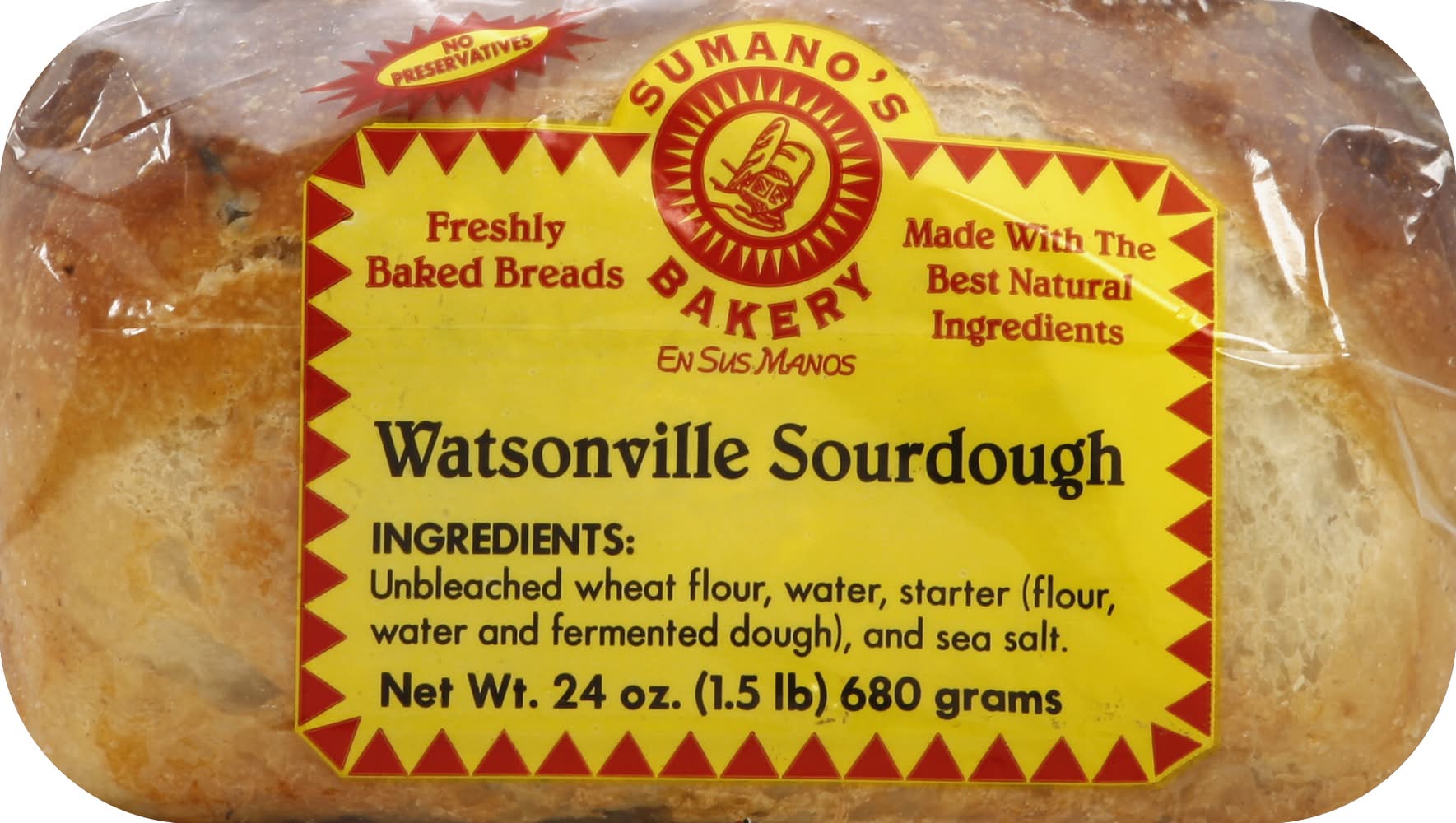 Sumano's Bakery Watsonville Sourdough Loaf Bread (24 oz)