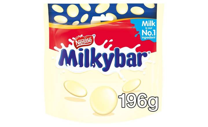 SAVE 50p: Milkybar White Chocolate Giant Buttons Sharing Bag 196g (401313) 