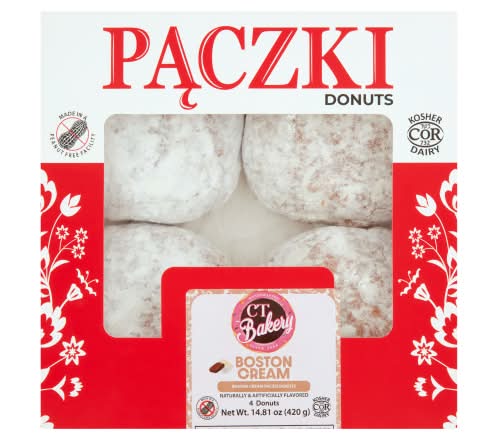 CT Bakery Boston Cream Paczki Donuts (14.81 oz, 4 ct)