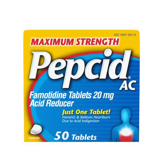 Pepcid AC Maximum Strength Heartburn Prevention & Relief Tablets, 50 CT