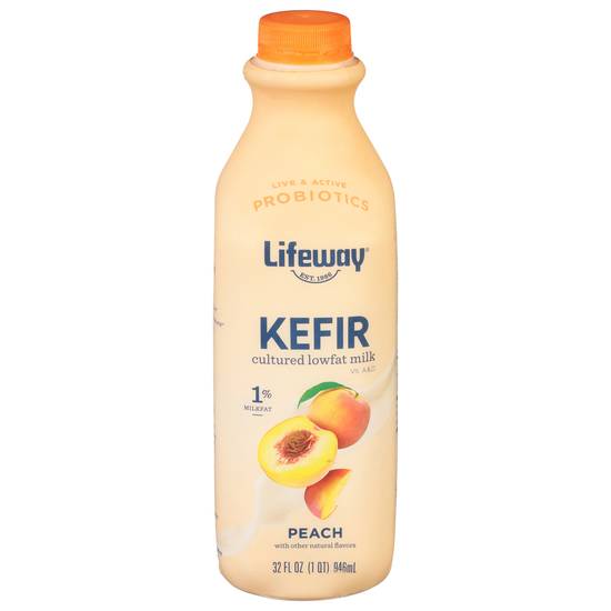 Lifeway Peach Kefir Cultured Low Fat Milk (32 fl oz)