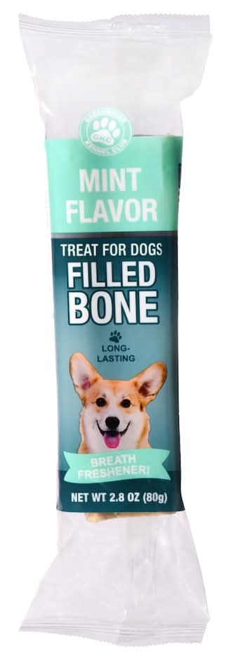 Greenbrier Kennel Club Long Lasting Breath Freshener Filled Bone Dog Treat, Mint (2.8 oz)