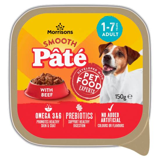 Morrisons Smooth Pâté With Beef 1-7 Years Adult Dog Food (150g)