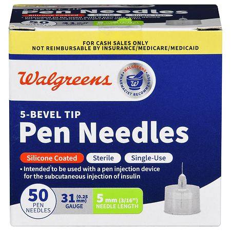 Walgreens 5-bevel Tip Pen Needles 31g - 31g 50.0 Ea