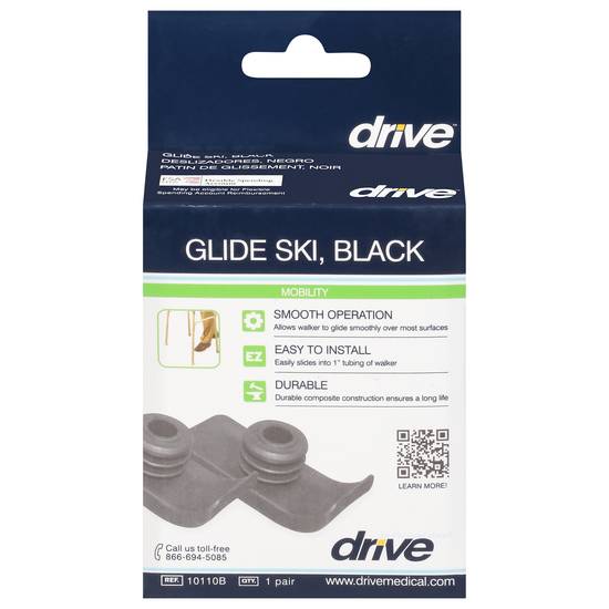 Drive Black Walker Ski Glides (1 pair)