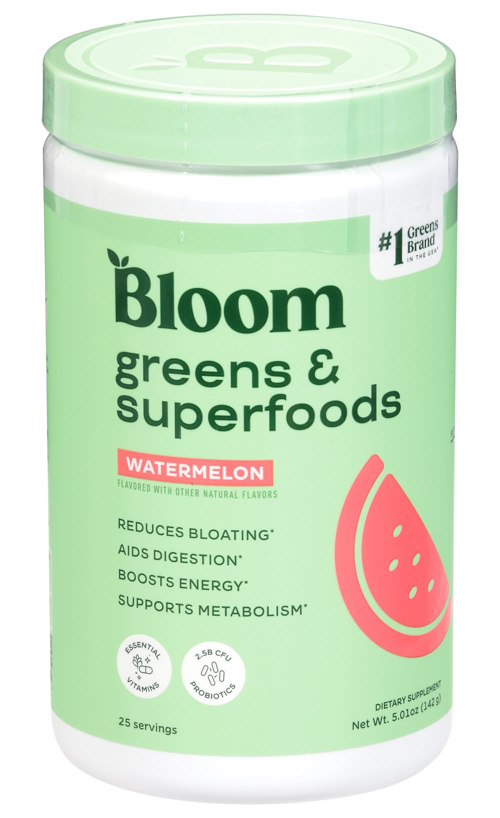 Bloom Greens & Superfoods Digestive Powder, Watermelon (5 oz)
