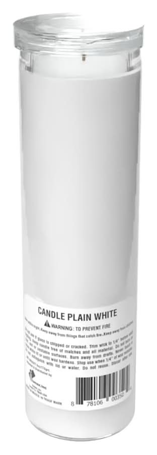 Veladoras Misticas Pillar Prayer Candles, 8 in, White
