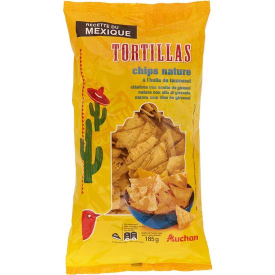 Tortillas chips nature AUCHAN 185g