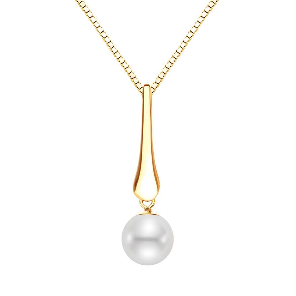 Freshwater Cultured 8-8.5mm Pearl 14kt Yellow Gold Pendant