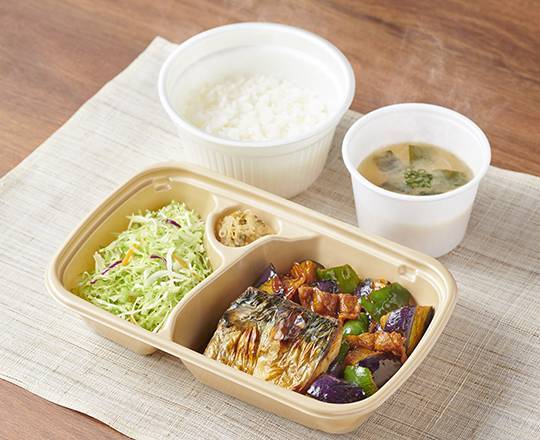 なす味噌と焼魚 Miso Eggplant & Grilled Fish
