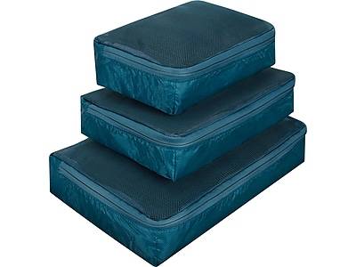 Travelon World Travel Essentials Polyester Packing Cubes Set, Peacock Teal, 3 (43507-383)