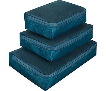 Travelon World Travel Essentials Polyester Packing Cubes Set, Peacock Teal, 3 (43507-383)