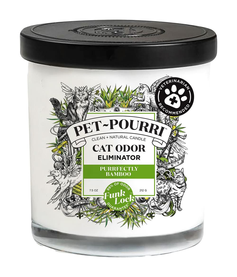 Pet Pourri, Bamboo Cat Odor Eliminator Candle, 7.5 oz (Size: 7.5 Oz)