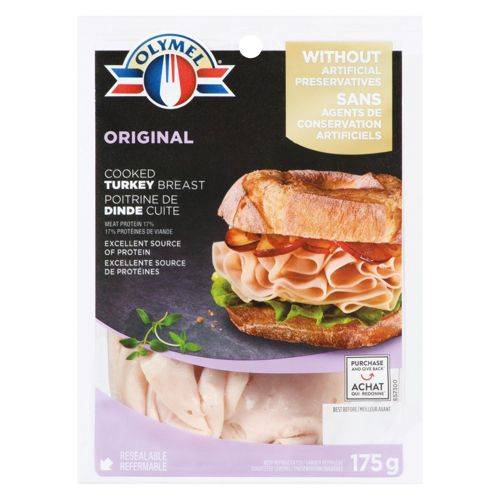 Olymel cuite original sans gluten - original cooked turkey breast (175 g)