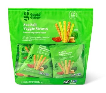 Good & Gather Sea Salt Veggie Straws Potato & Vegetable Snack Multipack (0.75 oz, 12 ct)