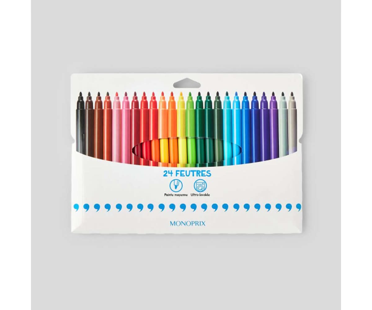 Monoprix Maison - Feutres à dessin pointe fine (24)