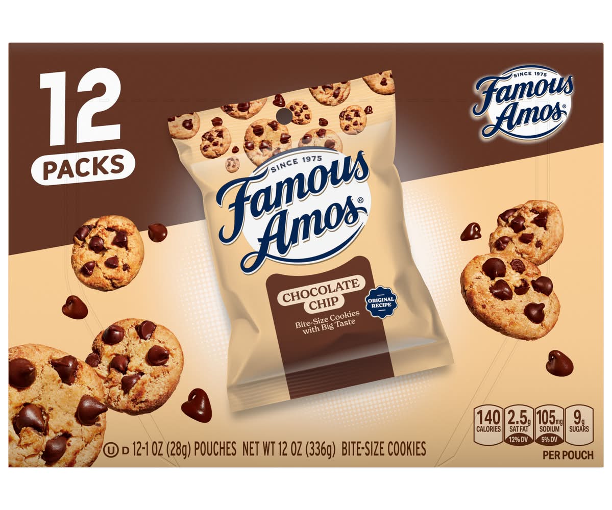 Famous Amos Bite Size Cookies, Chocolate Chip (12 x 1 oz)