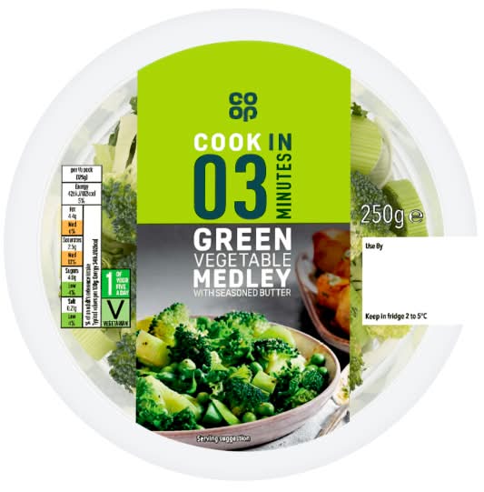 Co-op Green Vegetable Medley With Seasoned Butter (250g)