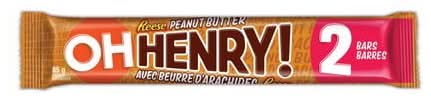 Reese's Oh Henry! Candy Bar, Peanut Butter (85 g, 2 ct)