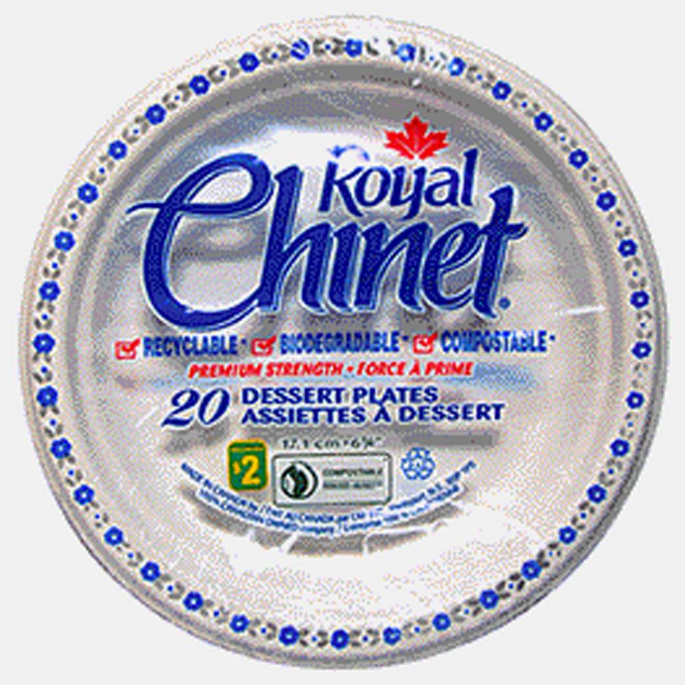 Royal chinet assiettes jetables à dessert, (17.1 cm)