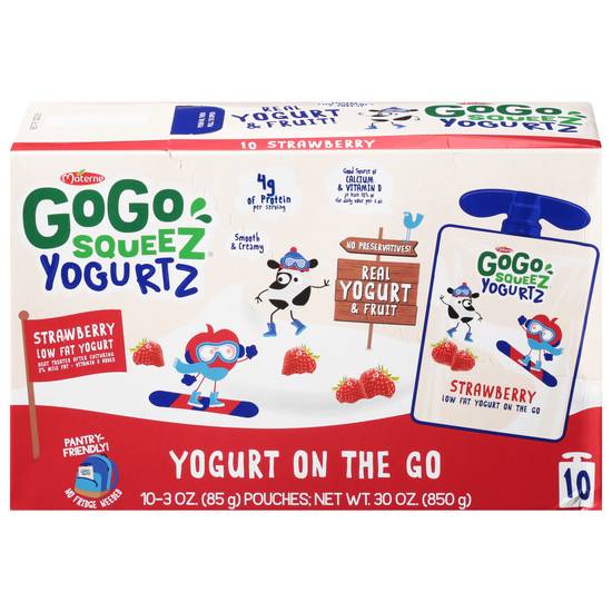 Gogo Squeez Real Yogurt & Fruit Strawberry Yogurt (10 ct)