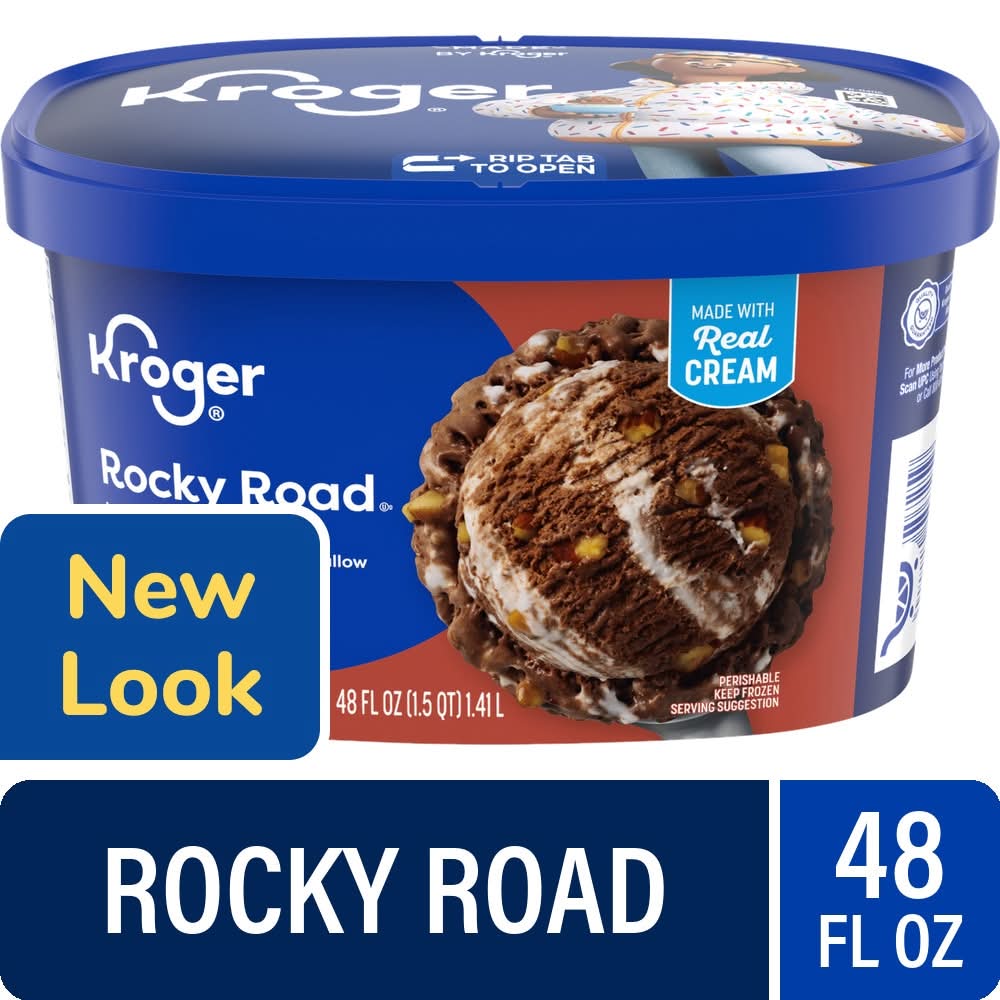 Kroger Ice Cream Tub, Rocky Road (48 fl oz)